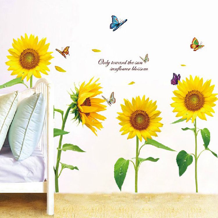 Decal dán tường Hoa hướng dương AmyShop DH026