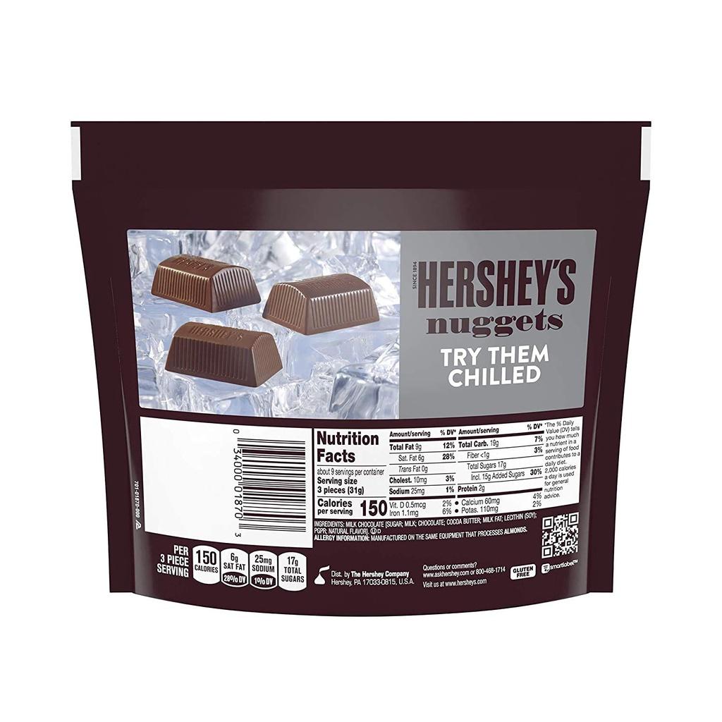 TÚI 289g KẸO SOCOLA SỮA Hershey's Nuggets Share Size Milk Chocolates (10.2 oz)