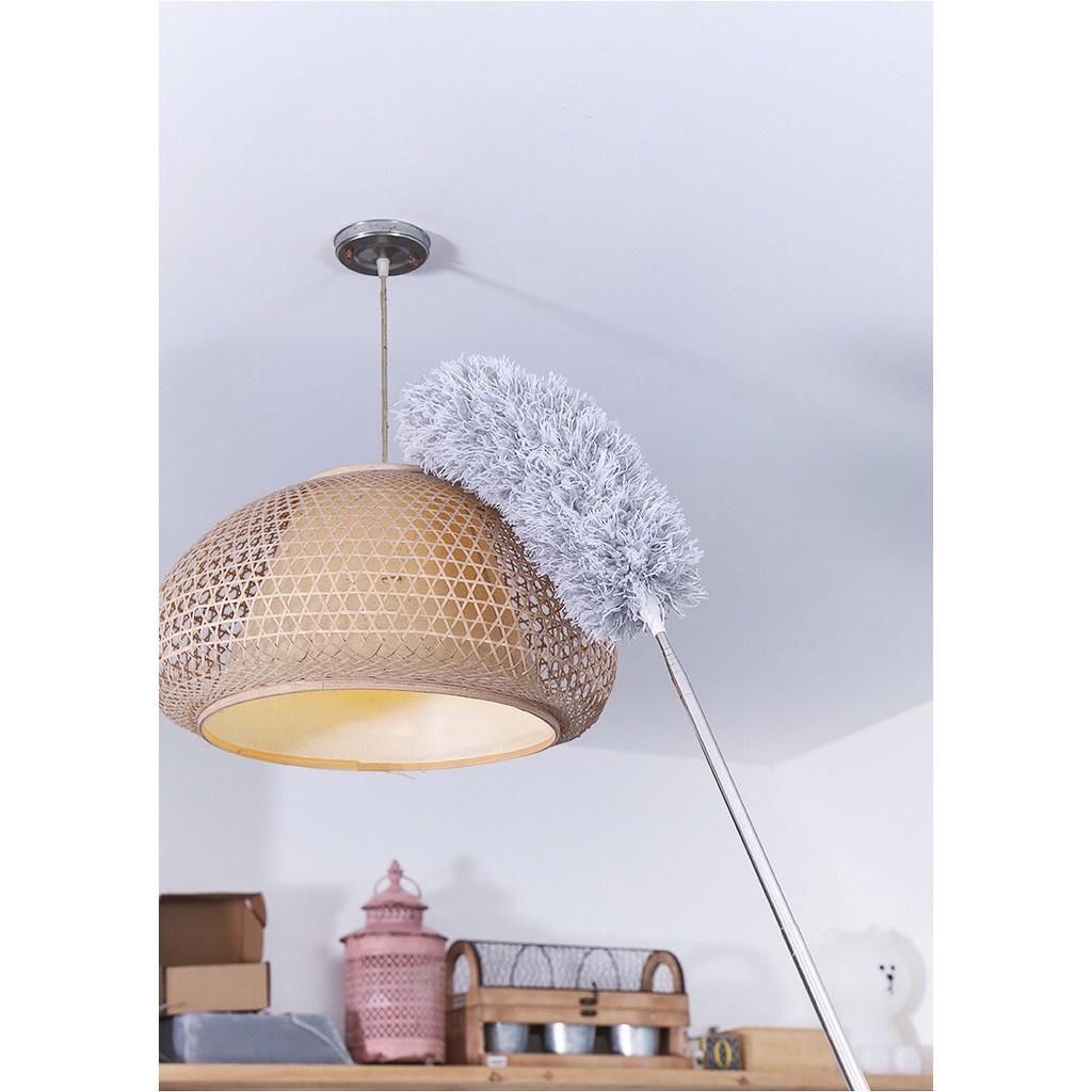 Chổi Quét Trần Bằng Sợi Vải Siêu Nhỏ Inox Cán Dài Cao Cấp Đầu Chổi Linh Hoạt
