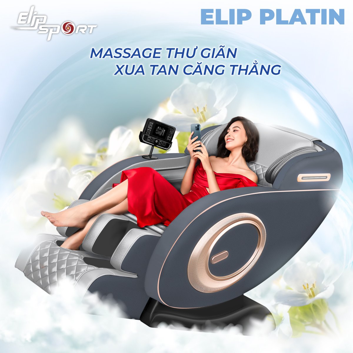 Ghế Massage ELIP Platin (Điều khiển giọng nói, ion âm)