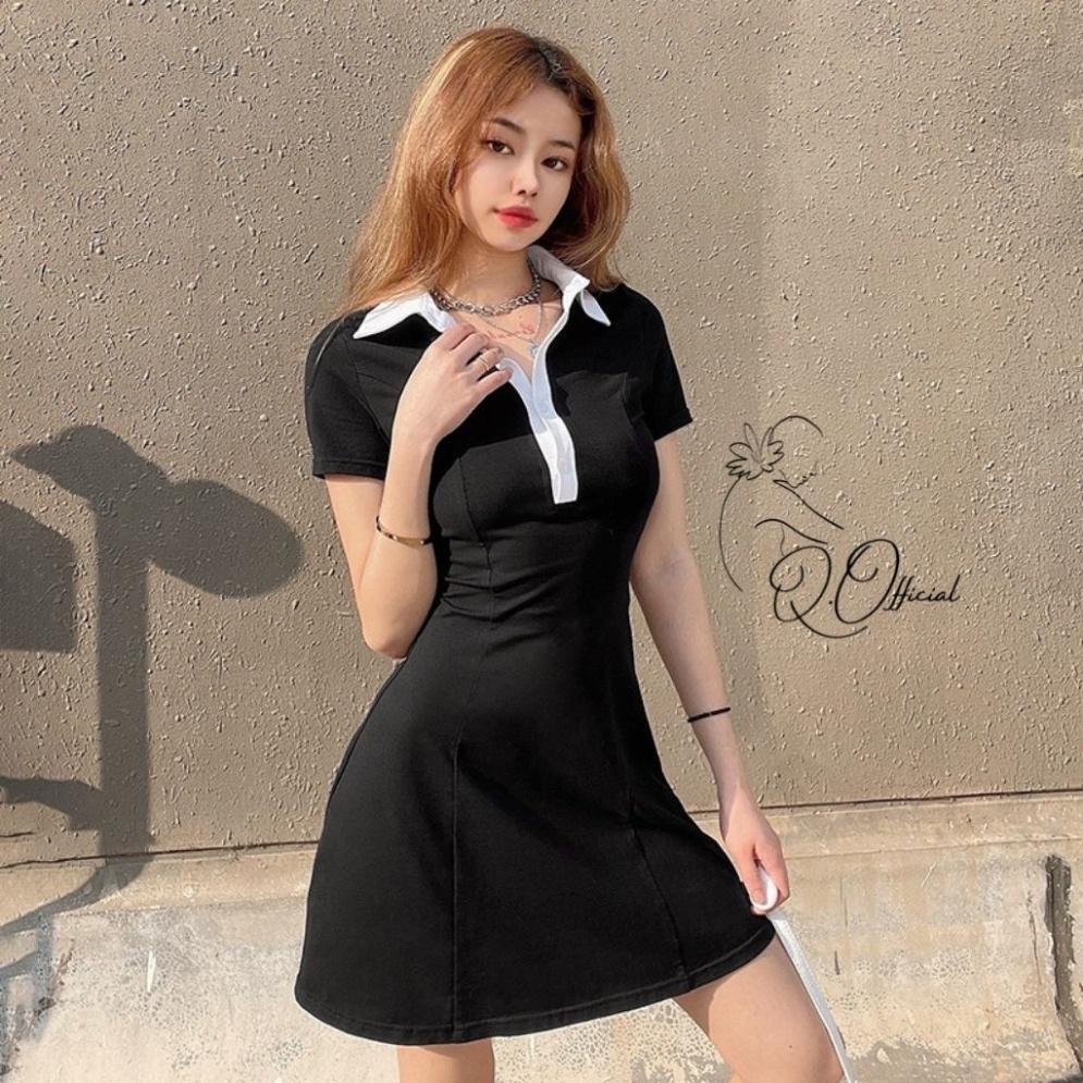 Đầm Polo Siêu Xinh Vải Poly Chất Lượng Cao-Siêu Mát-Co giãn tốt- Bền Bỉ- Không nhăn- Không bai nhão