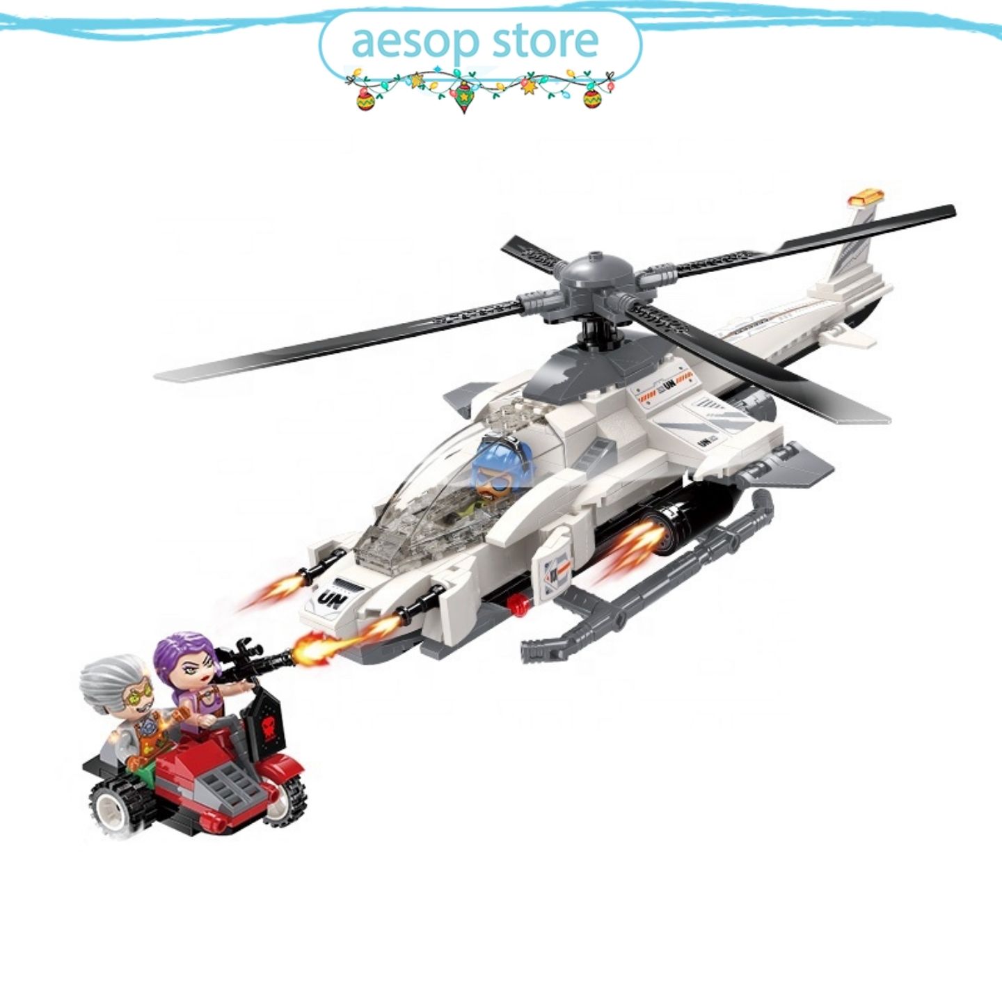 Đồ chơi lắp ráp mô hình máy bay trực thăng công kích QMAN 3211