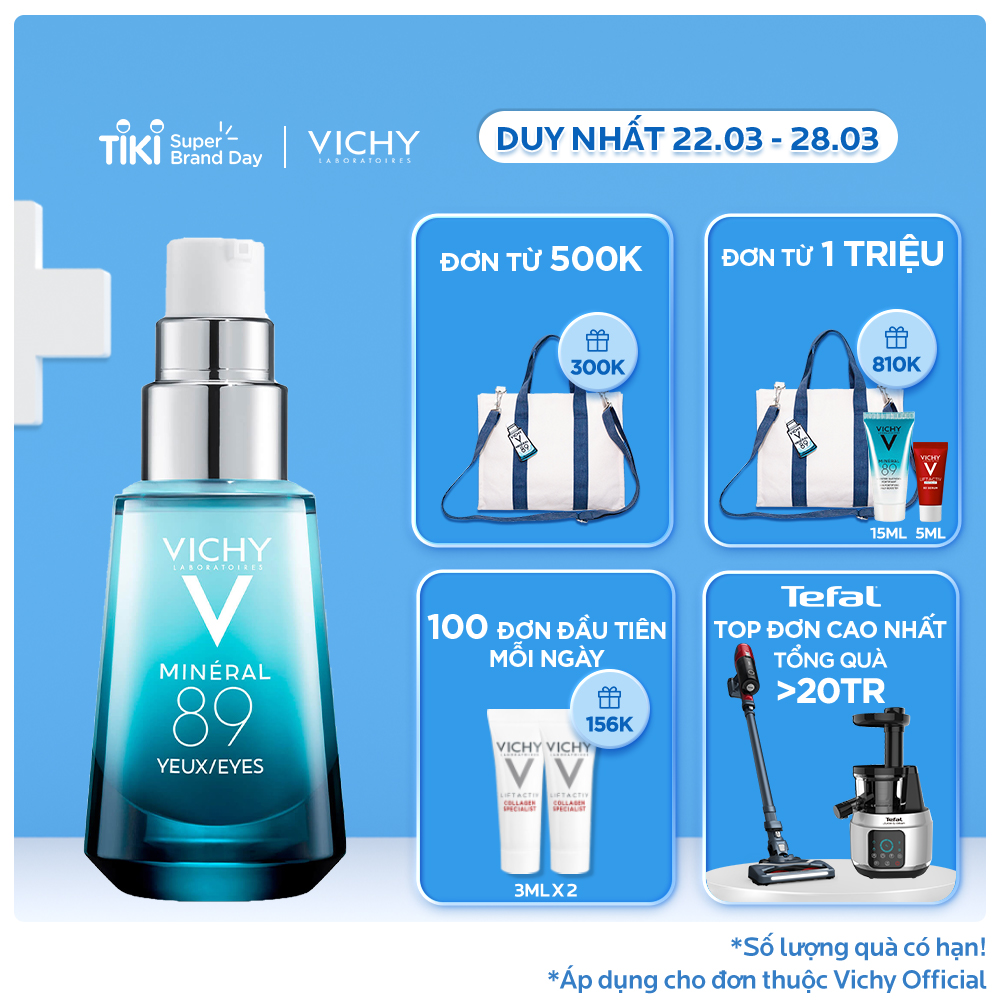 Vichy Minéral 89 Eyes - Kem Xoá Tan Bọng Mắt Cùng Với Nếp Nhăn 15ml