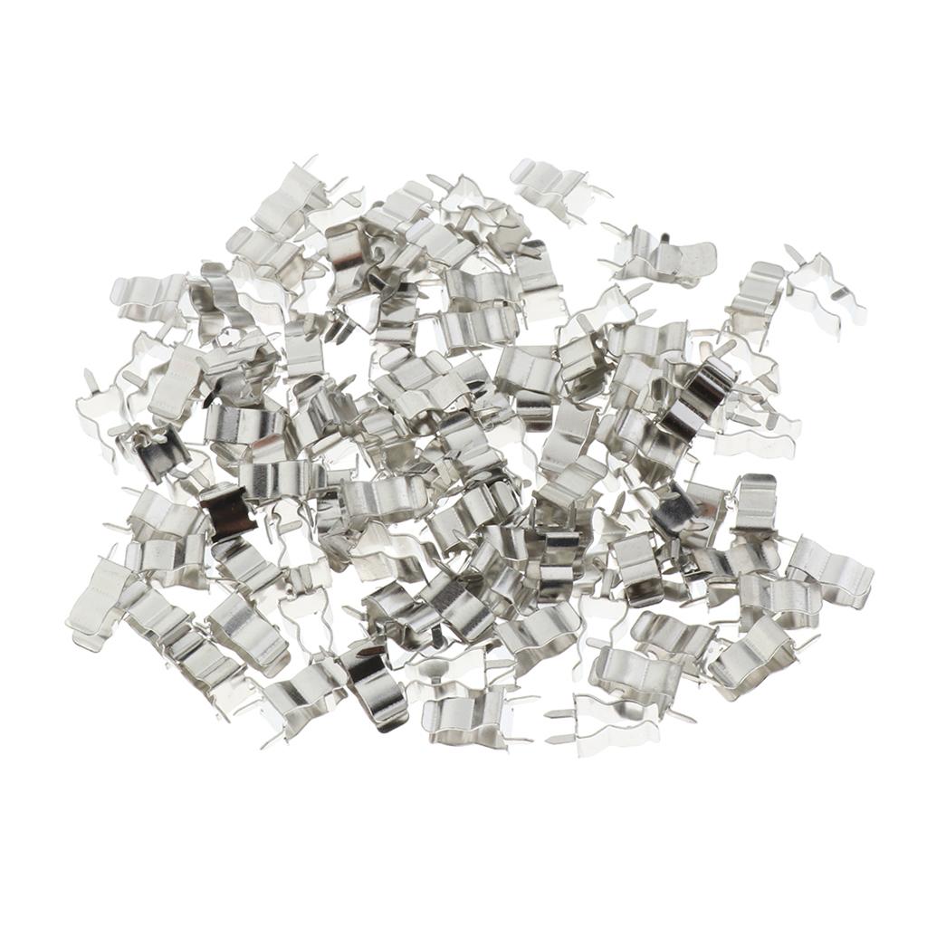 100Pcs 5X20mm Fuse Holder Clips Fuse Pipe Clamp Alloy Fuses Welding Holder