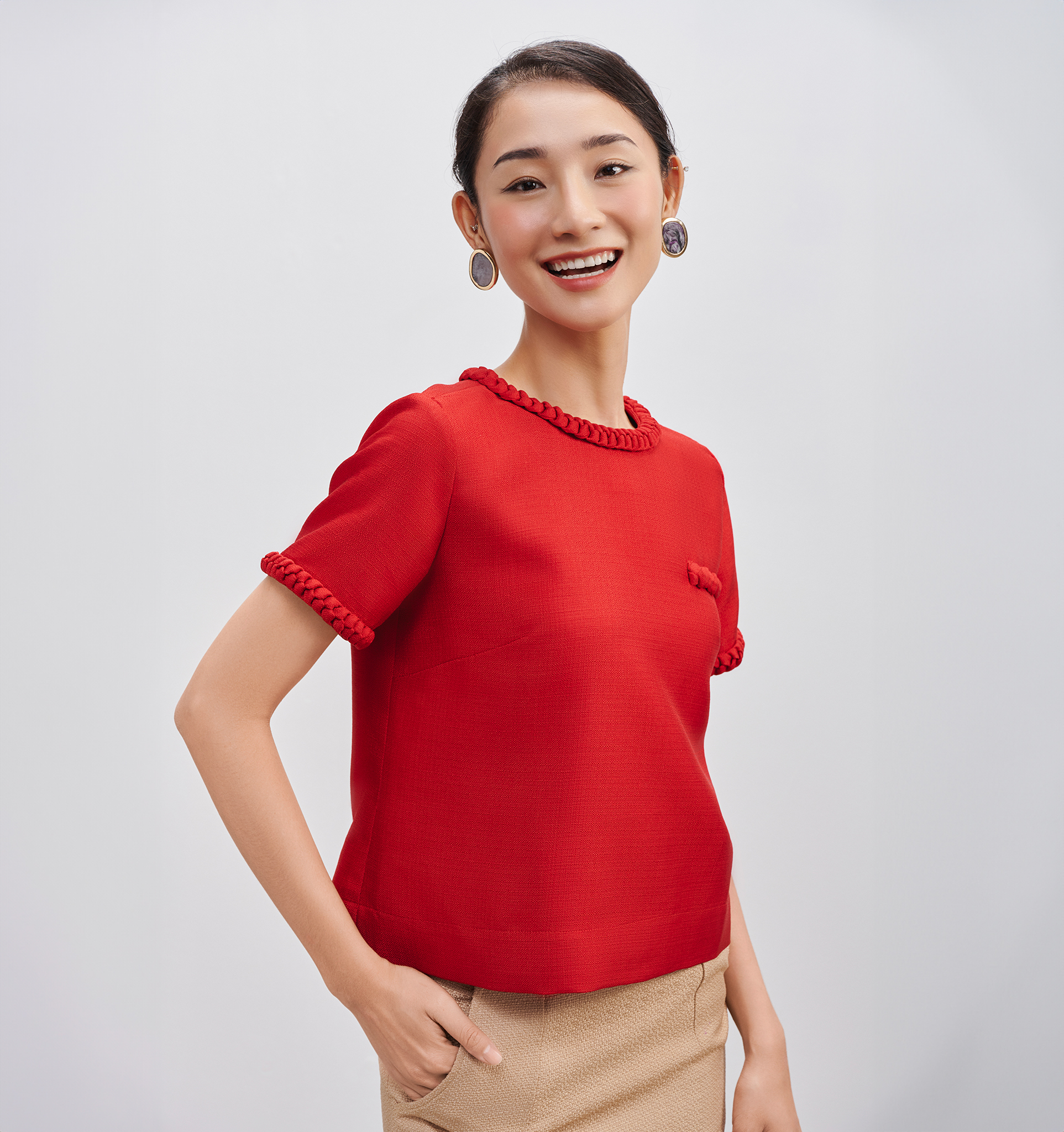Áo Tweed Lộc TOP213 thời trang thiết kế Hity