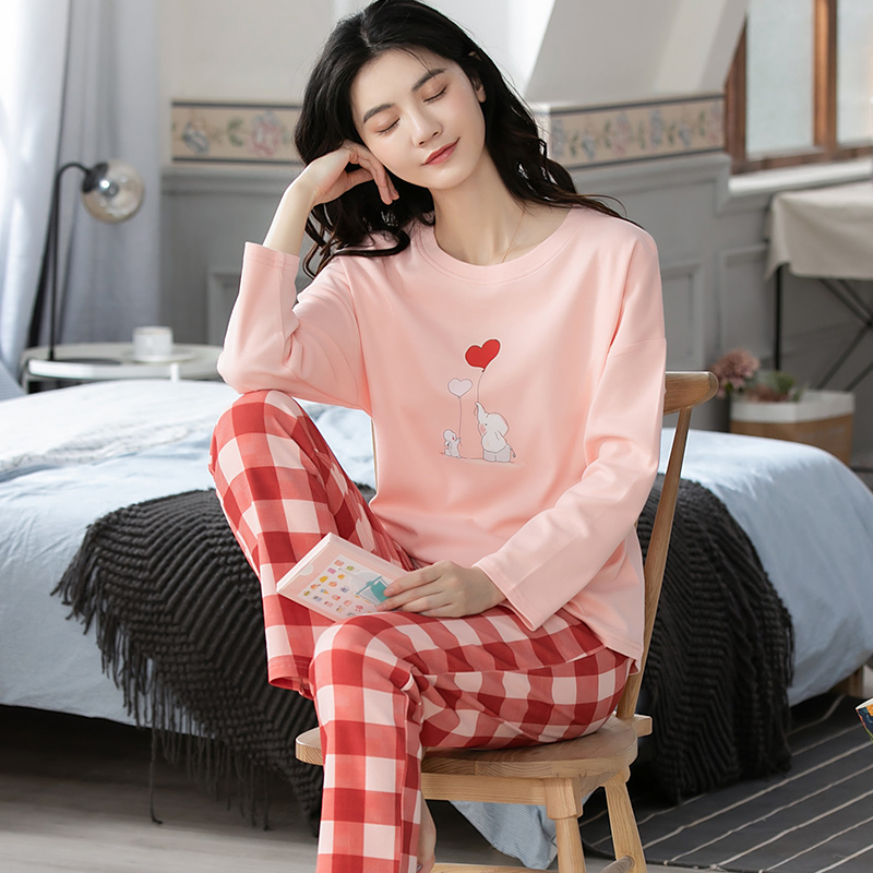 Trang phục thu đông nữ mặc nhà cotton dày dặn 8645