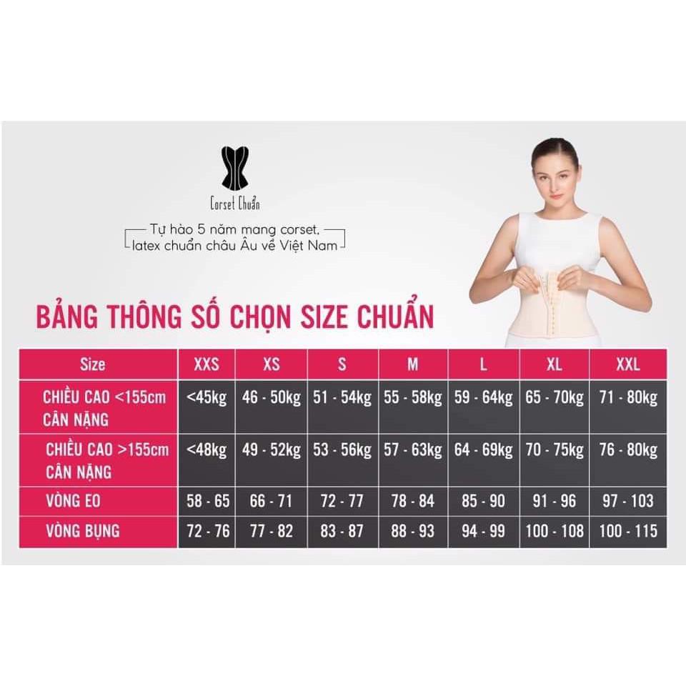 Đai Nịt Bụng Latex Corset Chuẩn