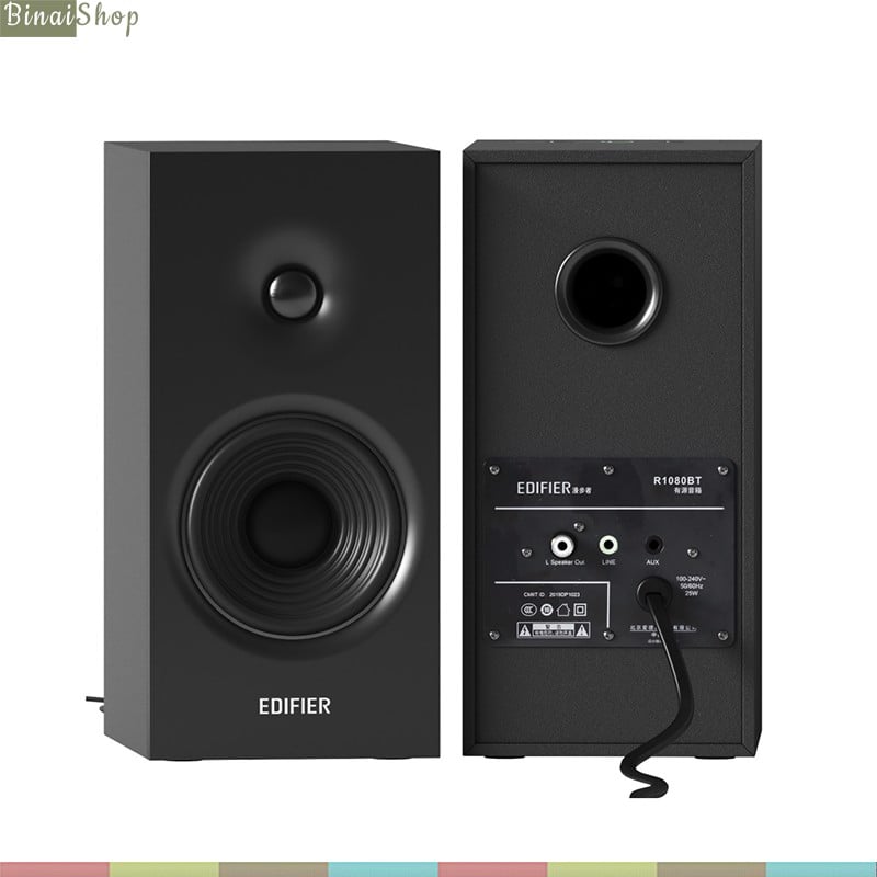 Edifier R1080BT - Loa Bookshelf 2.0, Công Suất 25W, Kết Nối Bluetooth 5.0 / AUX / LINE IN- Hàng chính hãng