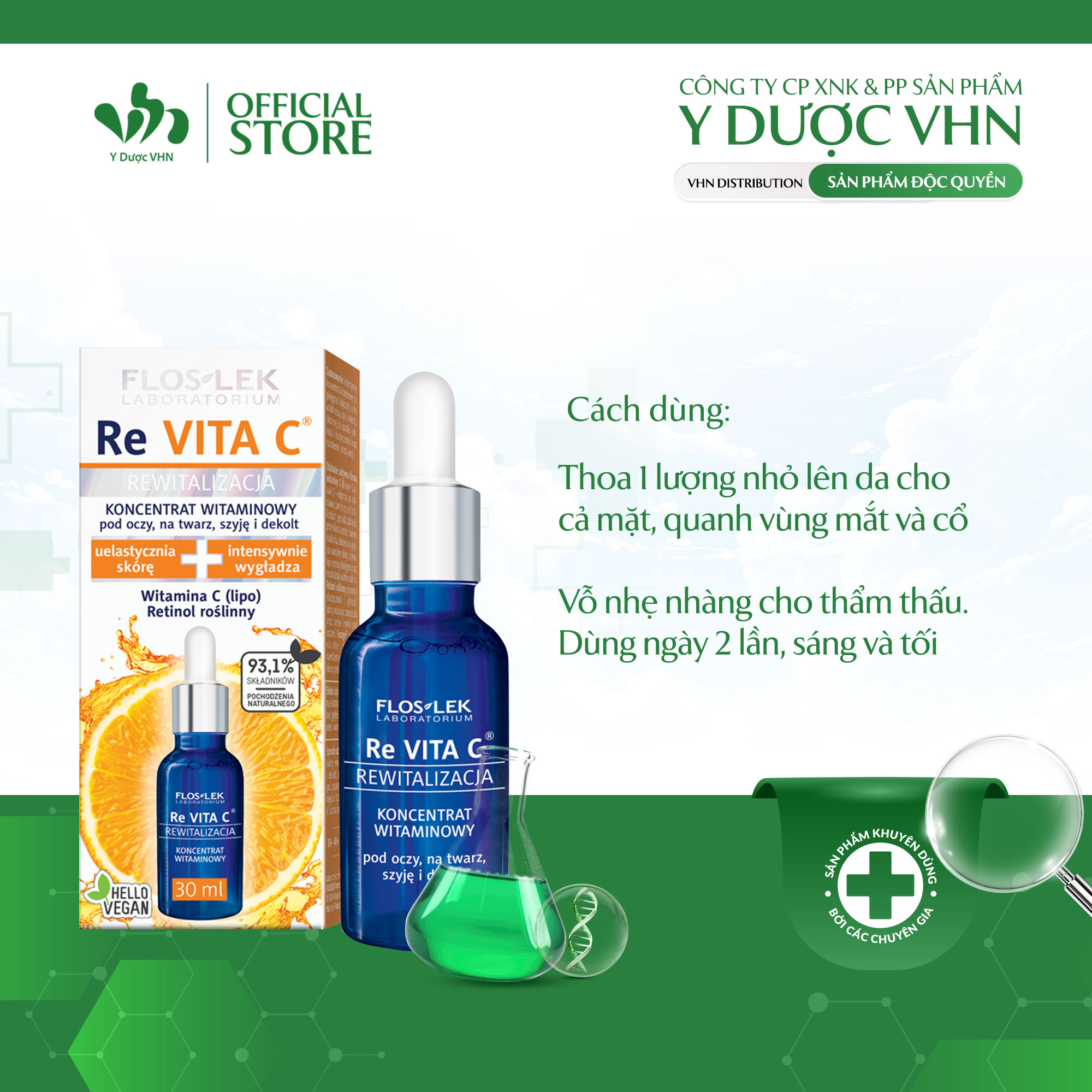 Tinh Chất Serum ReVITA C FLOSLEK Hỗ Trợ Sáng Da, Mờ Nám, Căng Bóng Làn Da Chai 30ml