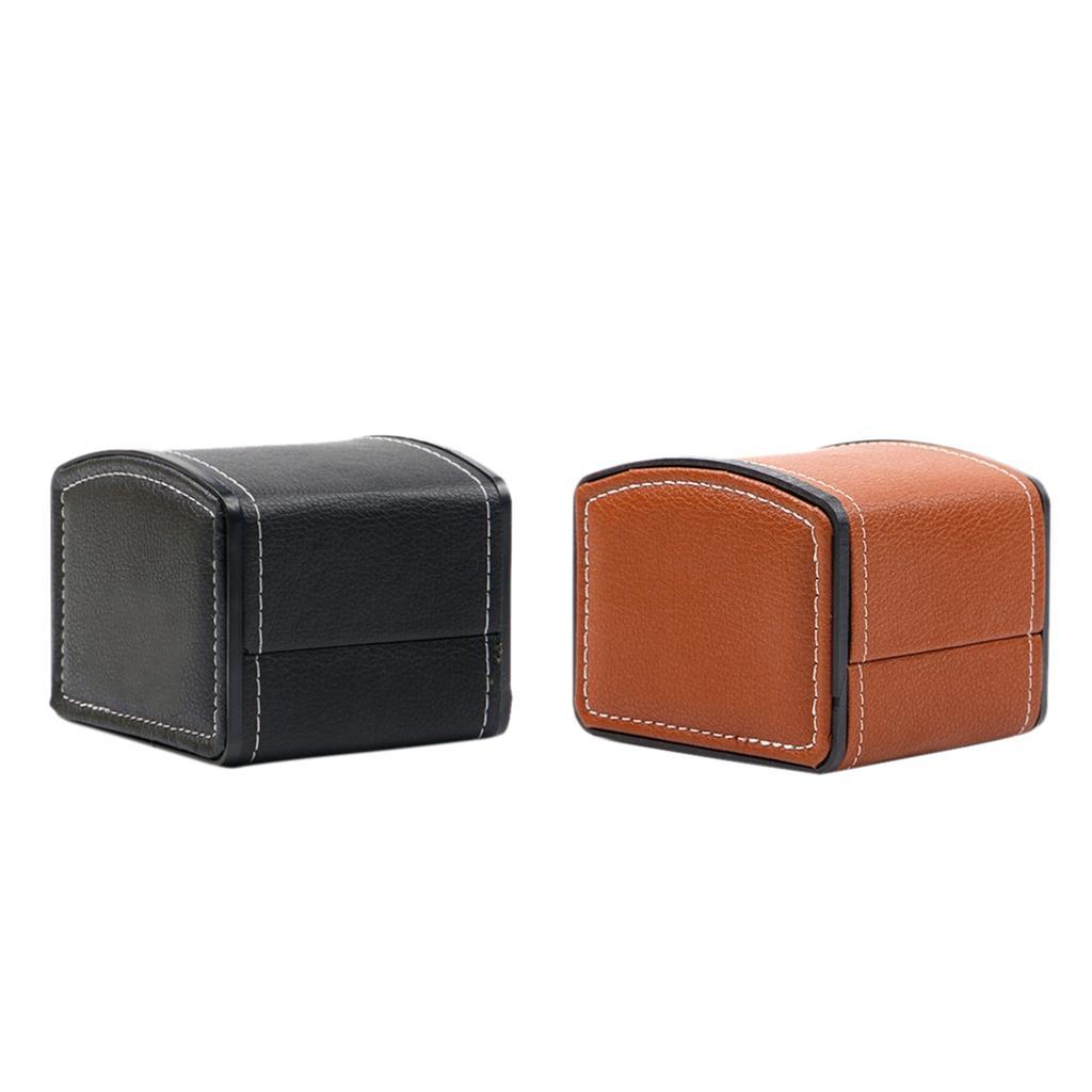 2pcs Classic PU Leather Watch Case Display Holder Organizer Jewelry Boxes