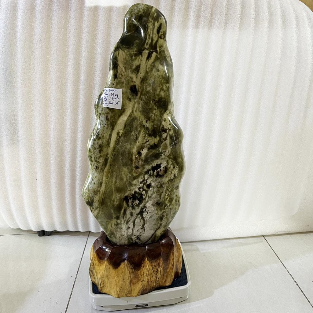 Cây đá trấn trạch màu xanh Cao 64, nặng 24 kg cho người mệnh Hỏa và Mộc