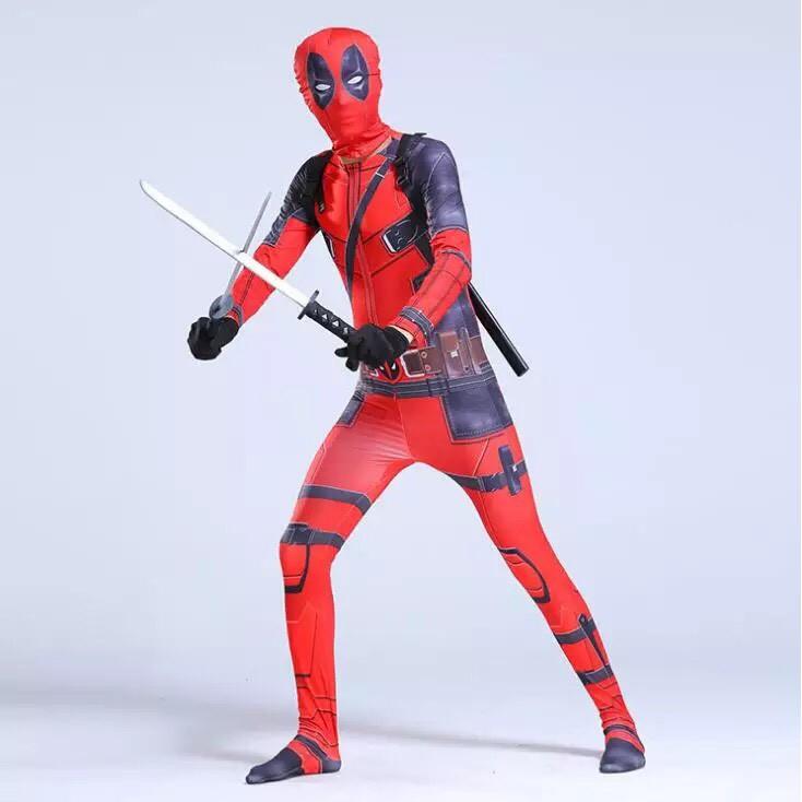 Trang Phục Hóa Trang Siêu Anh Hùng DEADPOOL Cho Trẻ Em, Người Lớn Có Ảnh Thật, Không Kèm Kiếm