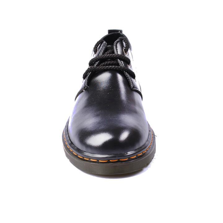 Giày Boot Nam Ngắn Cổ Da Trơn Đen Đế Có Khâu Chắc Chắn - M353-DEN- Kèm Đón Gót Sừng