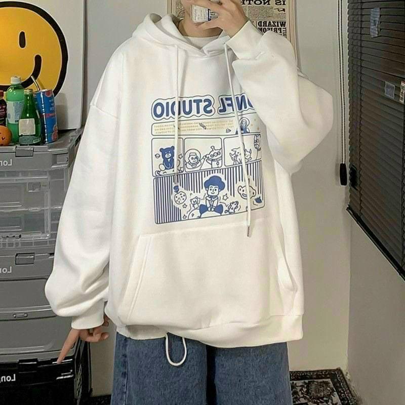 Áo Khoác Hoodie Nỉ_ Tay Cánh Dơi Phồng Phom Rộng_Chất Nỉ Bông Ngoại Nhập Không Xù Lông_Hàng May 2 Lớp Nón Siêu Kute