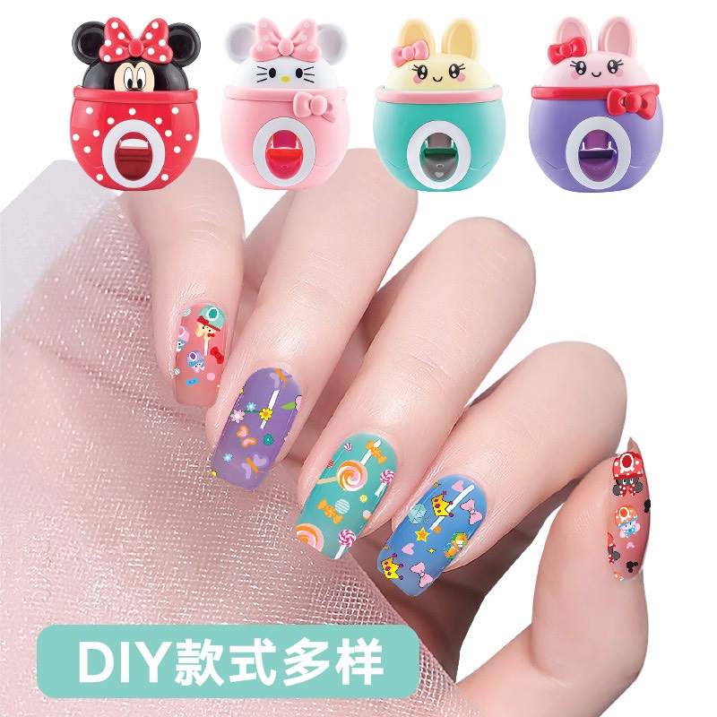 Đồ chơi kỹ năng tập sơn móng tay in sticker hoạ tiết cho bé - Hộp quà tặng cực cute cho bé gái