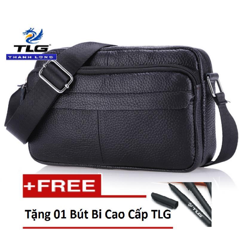 Túi đeo chéo da thật cao cấp Đồ Da Thành Long TLG 208241 tặng 01 bút bi cao cấp TLG K 410 - khuyen mai tui xach