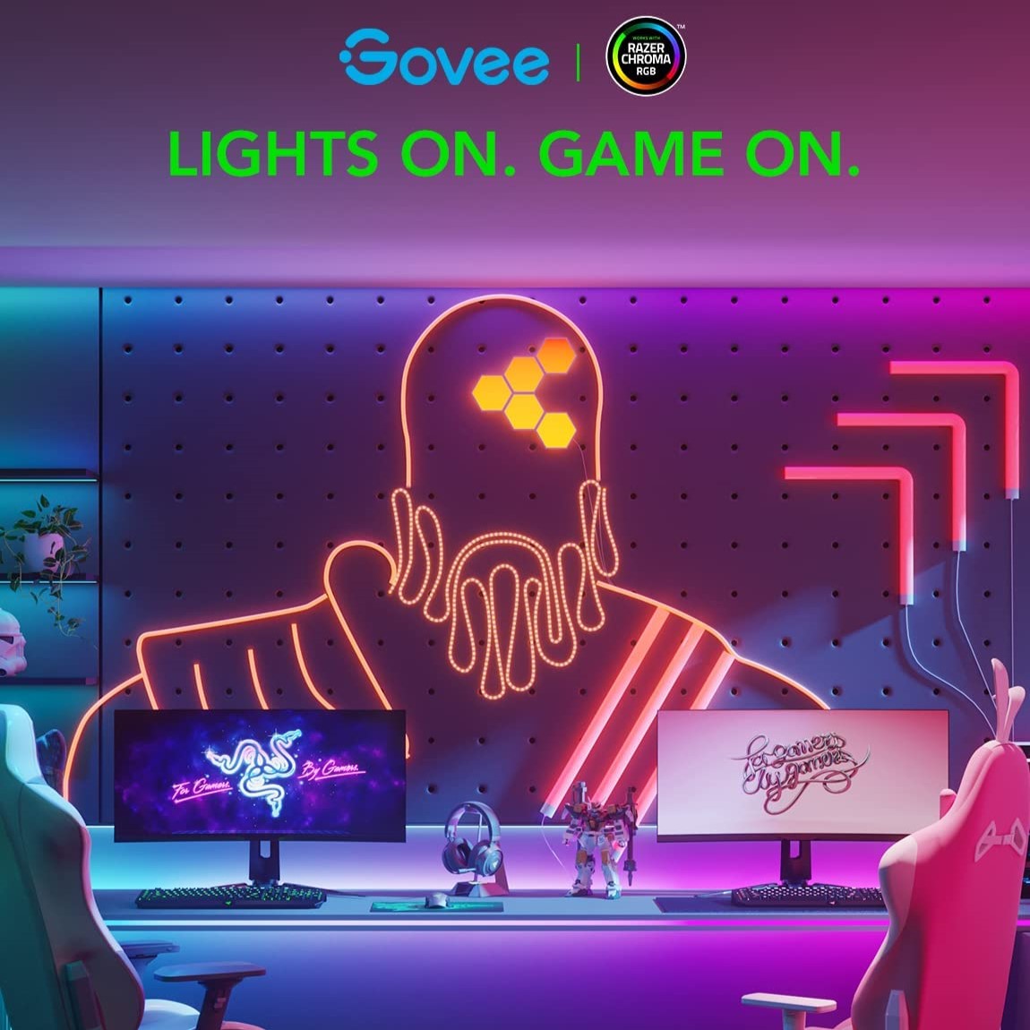 Dây đèn LED Govee RGBIC Wi-Fi + Bluetooth LED Strip Lights With Protective Coating 5M H619A | Phủ coating, 16 triệu màu RGBIC tùy chỉnh, cảm biến nhạc, kết nối thông minh | Hàng chính hãng