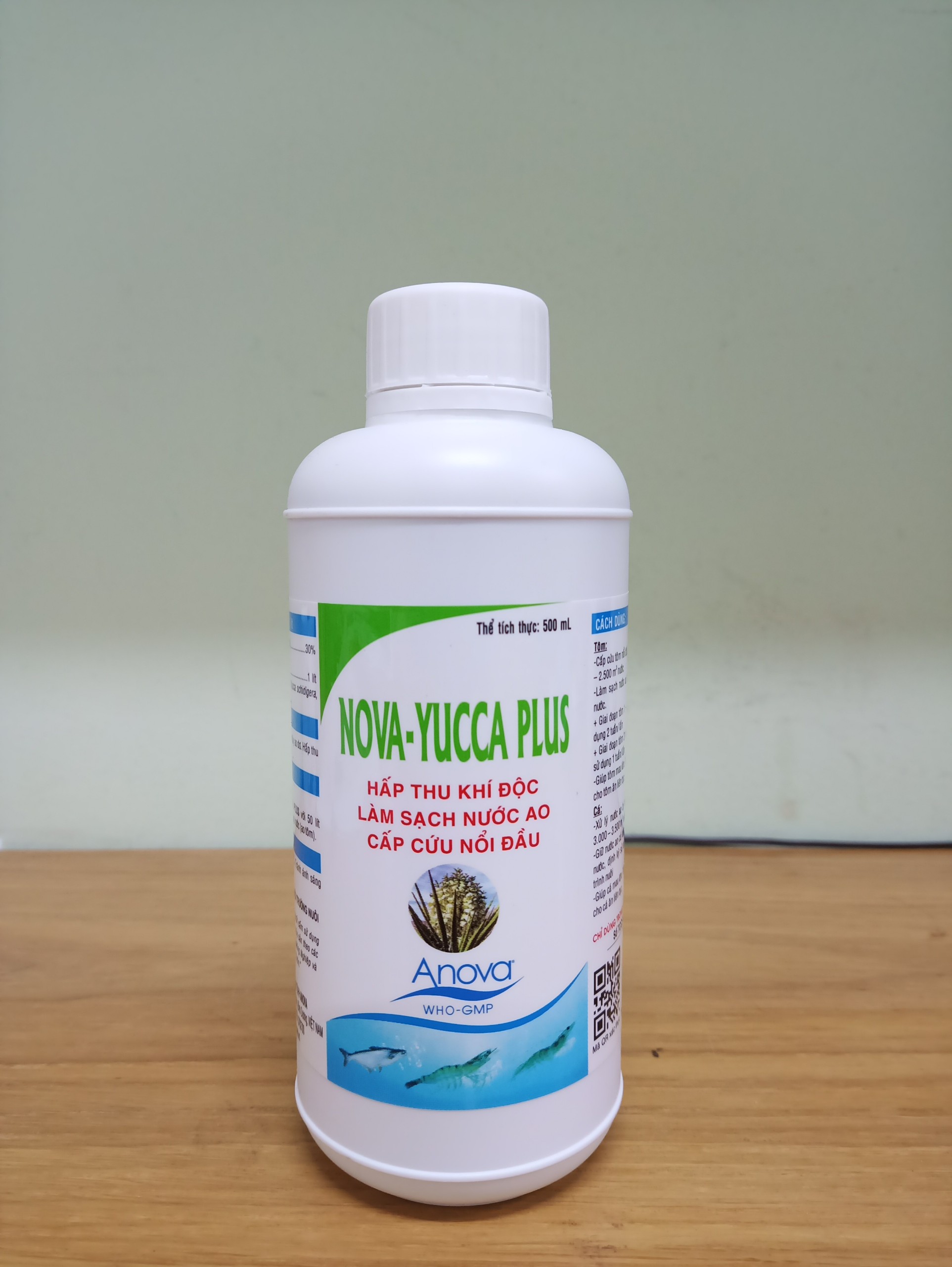 Nova Yucca Plus hấp thu khí độc, làm sạch nước ao, cấp cứu cá, tôm nổi đầu (Chai 500ml)