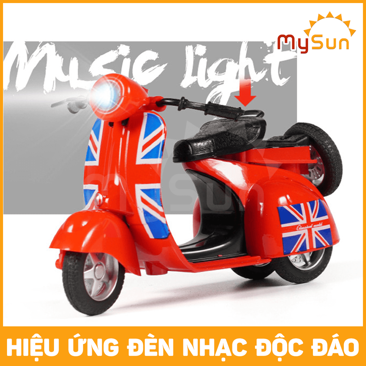 Mô hình xe máy Vespa Sprint cổ đồ chơi độ mini 1:12 cho bé