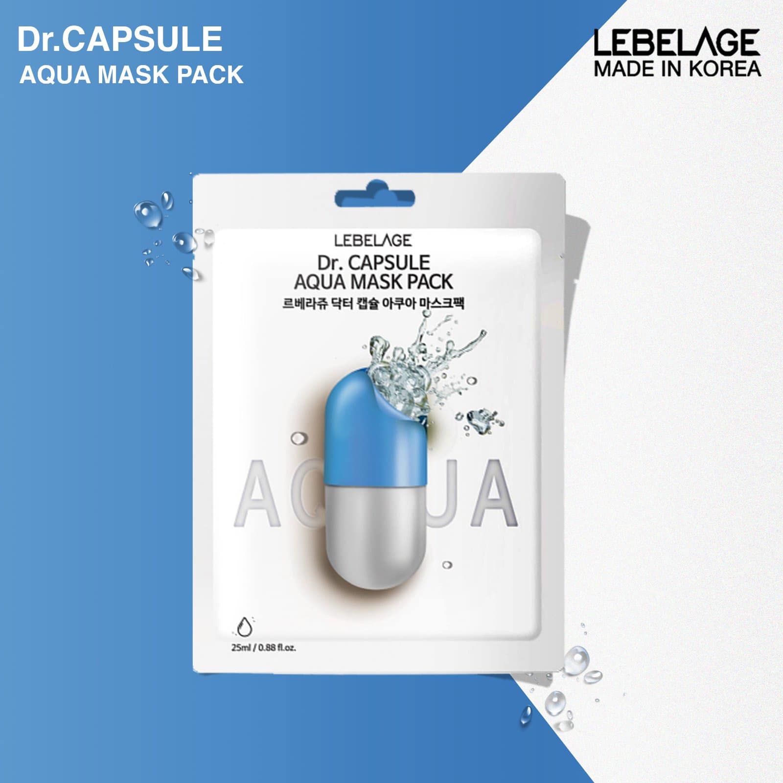 Mặt Nạ Aqua Cấp Nước và Dưỡng Ẩm Da Lebelage Dr.capsule Hàn Quốc 25ml