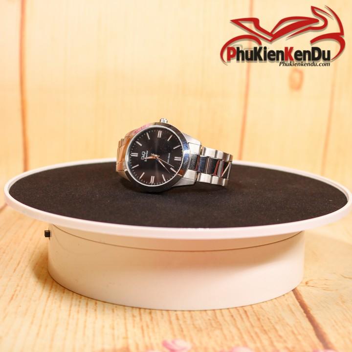 ĐẾ XOAY, BÀN XOAY TRƯNG BÀY SẢN PHẨM NHUNG 20CM DÙNG PIN HOẶC ĐIỆN, TẢI: 3KG