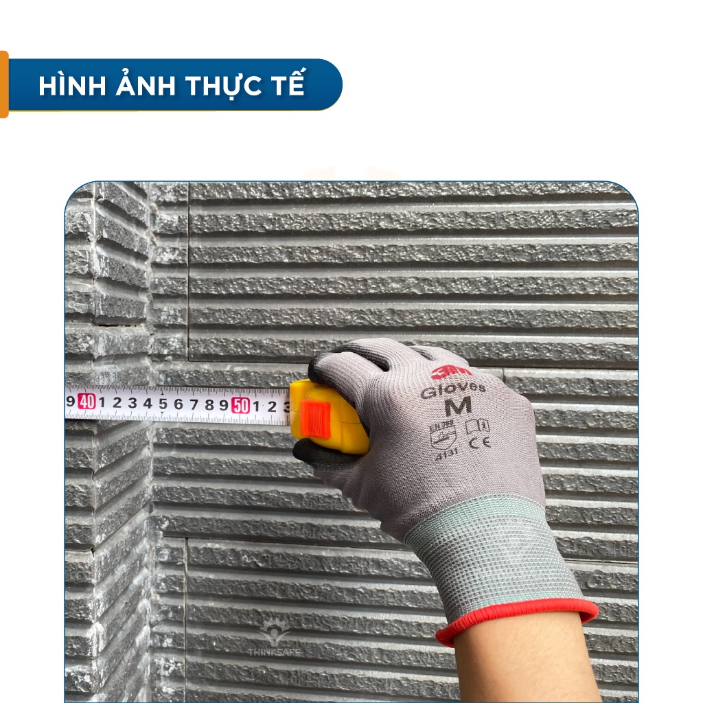 Găng tay thao tác 3M 3 cấp độ, sợi dệt kim, phủ PU bảo vệ tay trong môi trường tôn, kính - Thinksafe