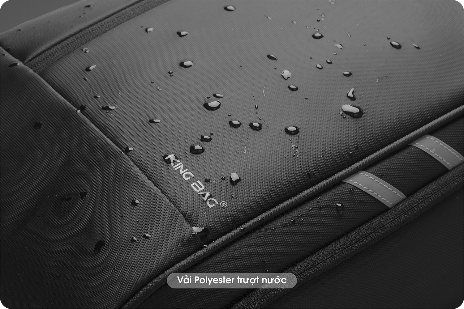 Balo laptop 15” KINGBAG HORMES thời trang, nhiều ngăn rộng rãi, ngăn lót cách nhiệt, jack cắm tai nghe, màu đen- Hàng chính hãng