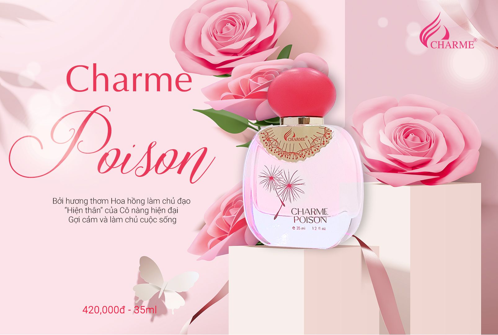 Nước hoa nữ ngọt ngào, Charme Poison, gợi cảm, tươi mát như chứa đựng cả bầu trời nữ tính, 35ml