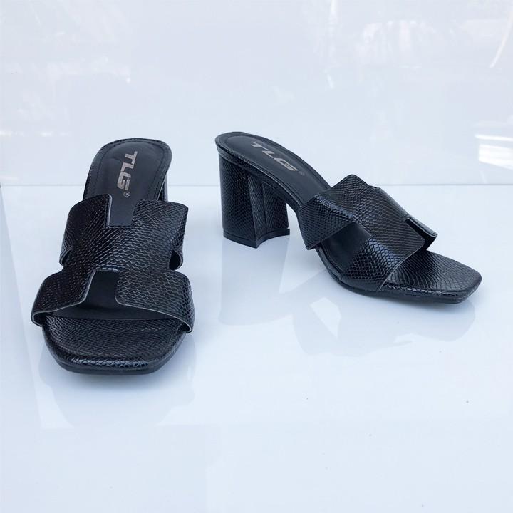 Guốc nữ gót vuông quai da siêu dễ thương 20763