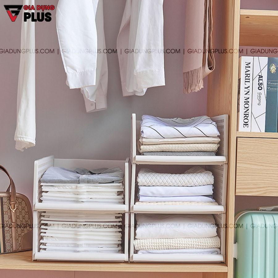 Kệ xếp chia ngăn kéo nhựa, có thể gấp gọn giúp gọn gàng tủ quần áo nhanh chóng / GIÁ 1 ngăn