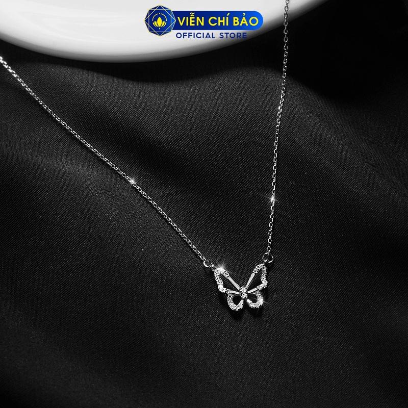 Dây chuyền bạc nữ hồ điệp đính đá chất liệu bạc S925 thời trang phụ kiện trang sức nữ Viễn Chí Bảo D400021