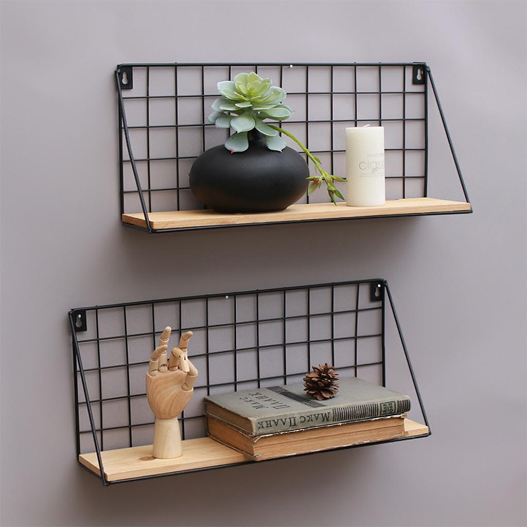 DIY Wall Mount Metal Wire Rack Holder For Home Kitchen Storage Shelf 3pcs