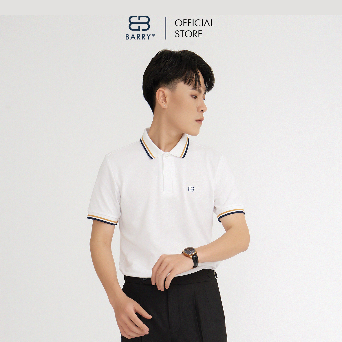 Áo Polo Nam Vải Cotton Cá Sấu Gai Cao Cấp BARRY - PM1233