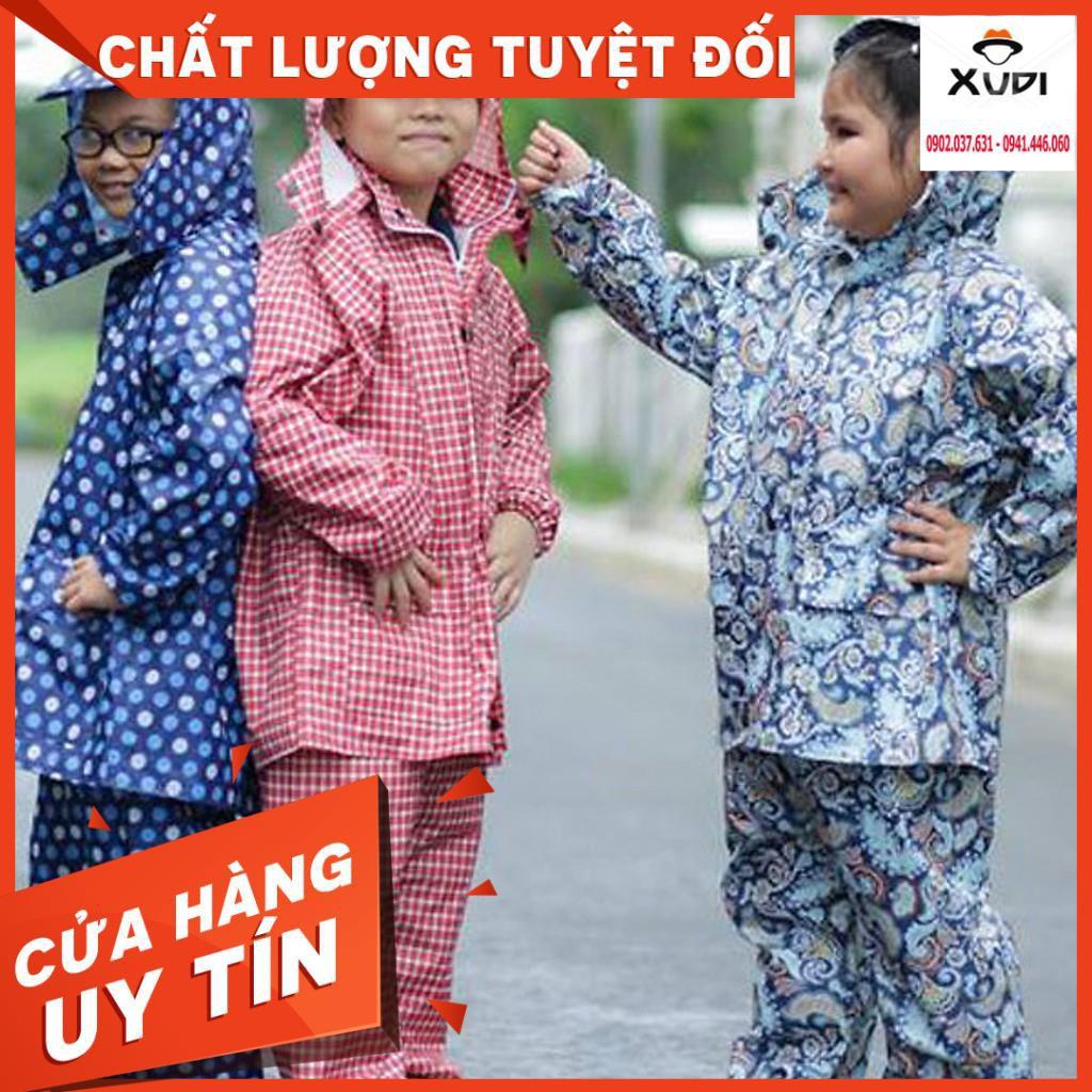 Bộ Quần Áo Mưa Vải Dù Cho Bé Chống Thấm