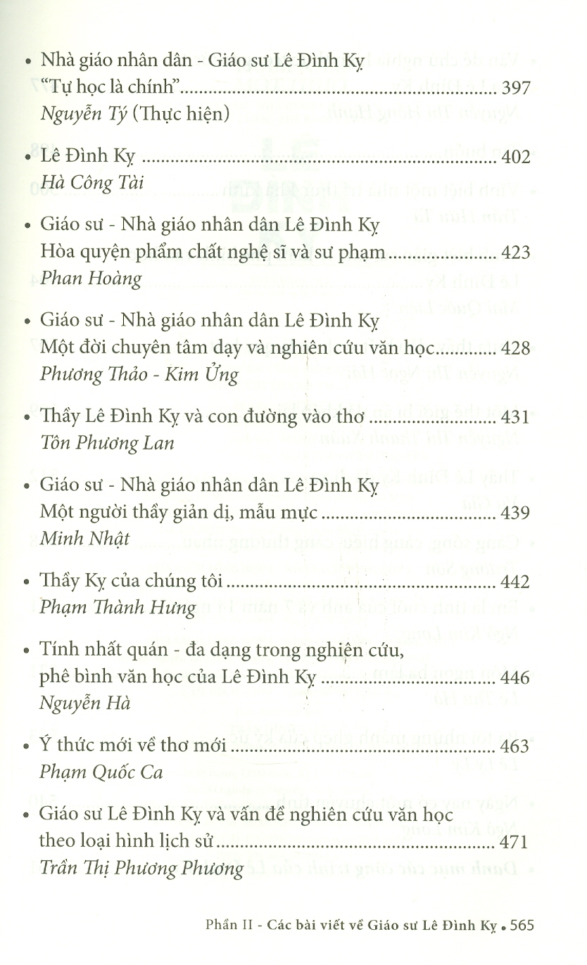 Trăm năm một thuở - Giáo sư - Nhà giáo nhân dân - Nhà lý luận - Phê bình văn học Lê Đình Kỵ