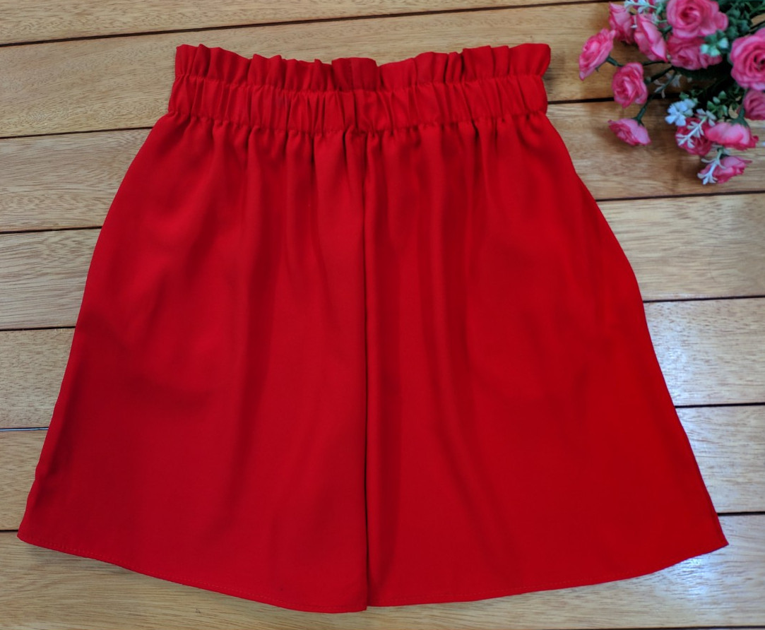 Quần Short Nữ màu đỏ có túi cao cấp Dn20040710