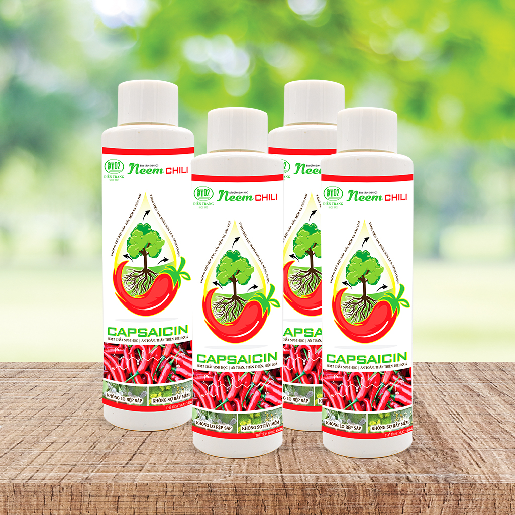 NEEM CHILI 150ML - COMBO 04 ĐẶC BIỆT - HOẠT CHẤT CAPSAICIN - TRỪ RỆP SÁP & RẦY MỀM HIỆU QUẢ