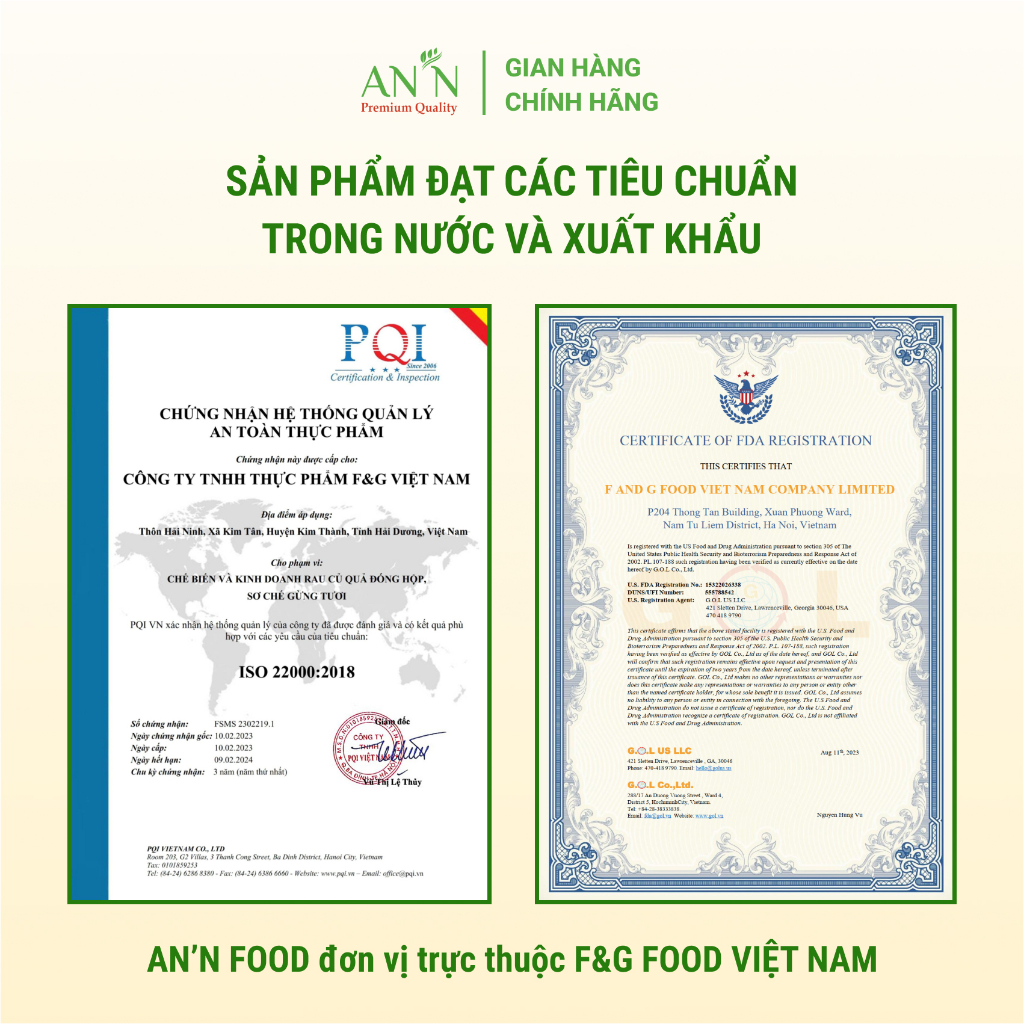 Dứa Miếng Ngâm Nước Đường F&amp;G - Lon A10