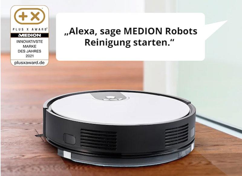 Robot Hút Bụi, Lau Nhà Medion MD20011, Máy Hút Bụi. Lau Nhà Tự Động, Seri Mới Nhất, Kết Nối App Điện Thoại, Nhập Đức