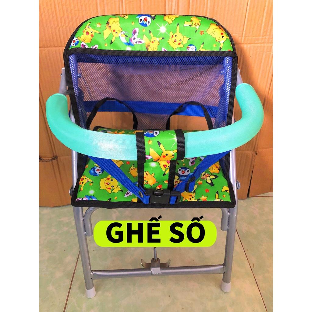 Ghế ngồi xe số có dây an toàn cho bé , GHẾ SỐ XẾP SẮT SƠN TĨNH ĐIỆN CÓ DÂY ĐAI