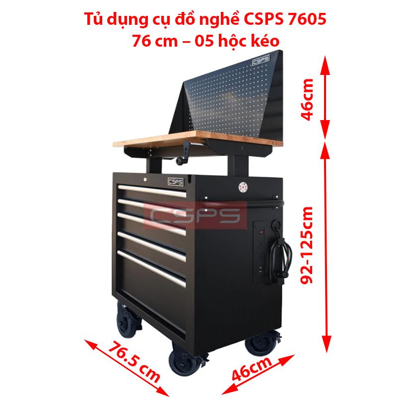 Tủ dụng cụ đồ nghề CSPS 7605 76 cm – 05 hộc kéo kèm vách lưới