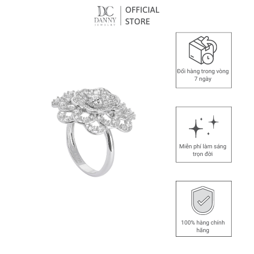 Nhẫn Nữ Thời Trang Bạc 925 Danny Jewelry Xi Bạch Kim Đính Đá CZ KI4GZ002