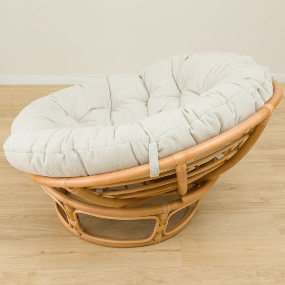 bộ ghế mây thư giãn Papasan kèm ghế đôn tròn - phiên bản dặc biệt