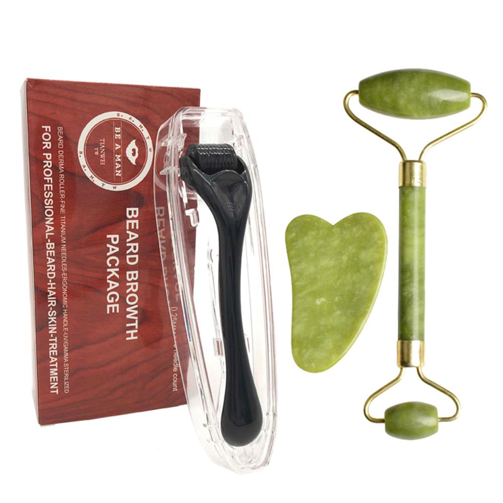 Bộ con lăn mát xa mặt bằng đá giúp làm mờ bọng mắt và nếp nhăn,thúc đẩy quá trình hấp thụ kem dưỡng da,