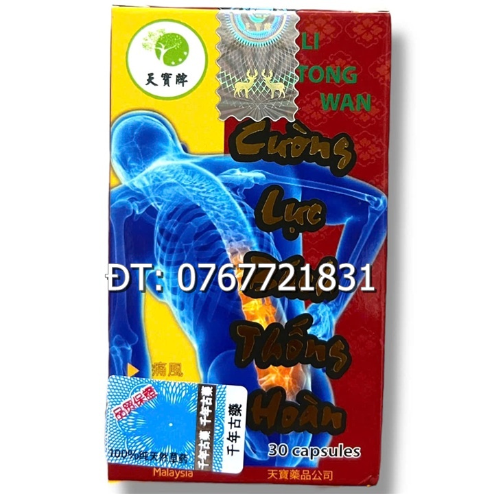 Viên uống Cường lực bách thống hoàn hỗ trợ các vấn đề về đau nhức xương khớp xuất xứ Malaysia - Hộp 30 viên - Mã số 1434