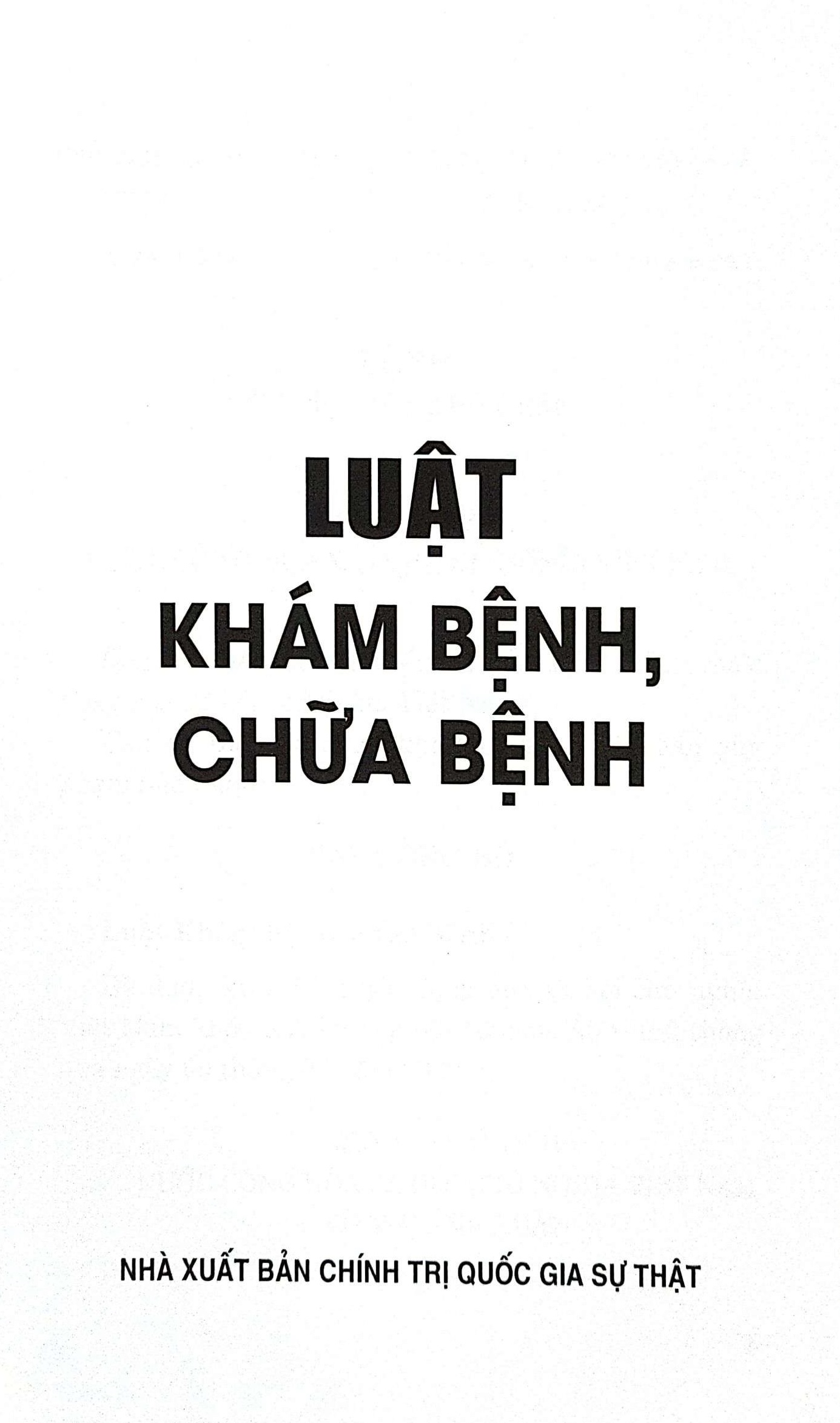 Luật khám bệnh, chữa bệnh