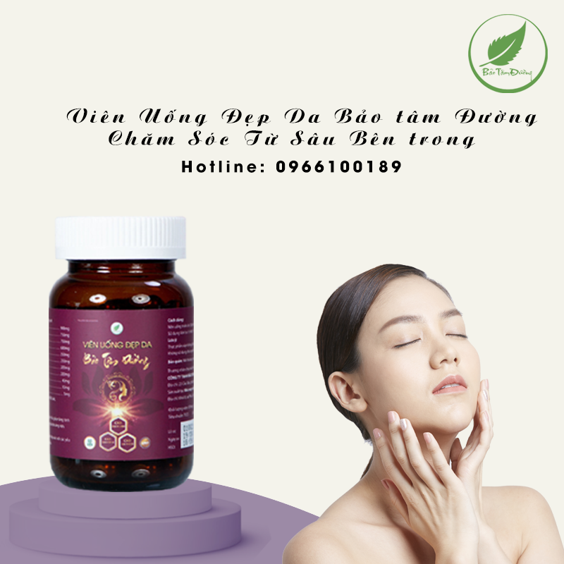 Viên uống đẹp da chống lão hóa Đông y Bảo Tâm Đường lọ 60 viên , Viên uống điều trị nám , tàn nhang từ Collagen và thảo mộc
