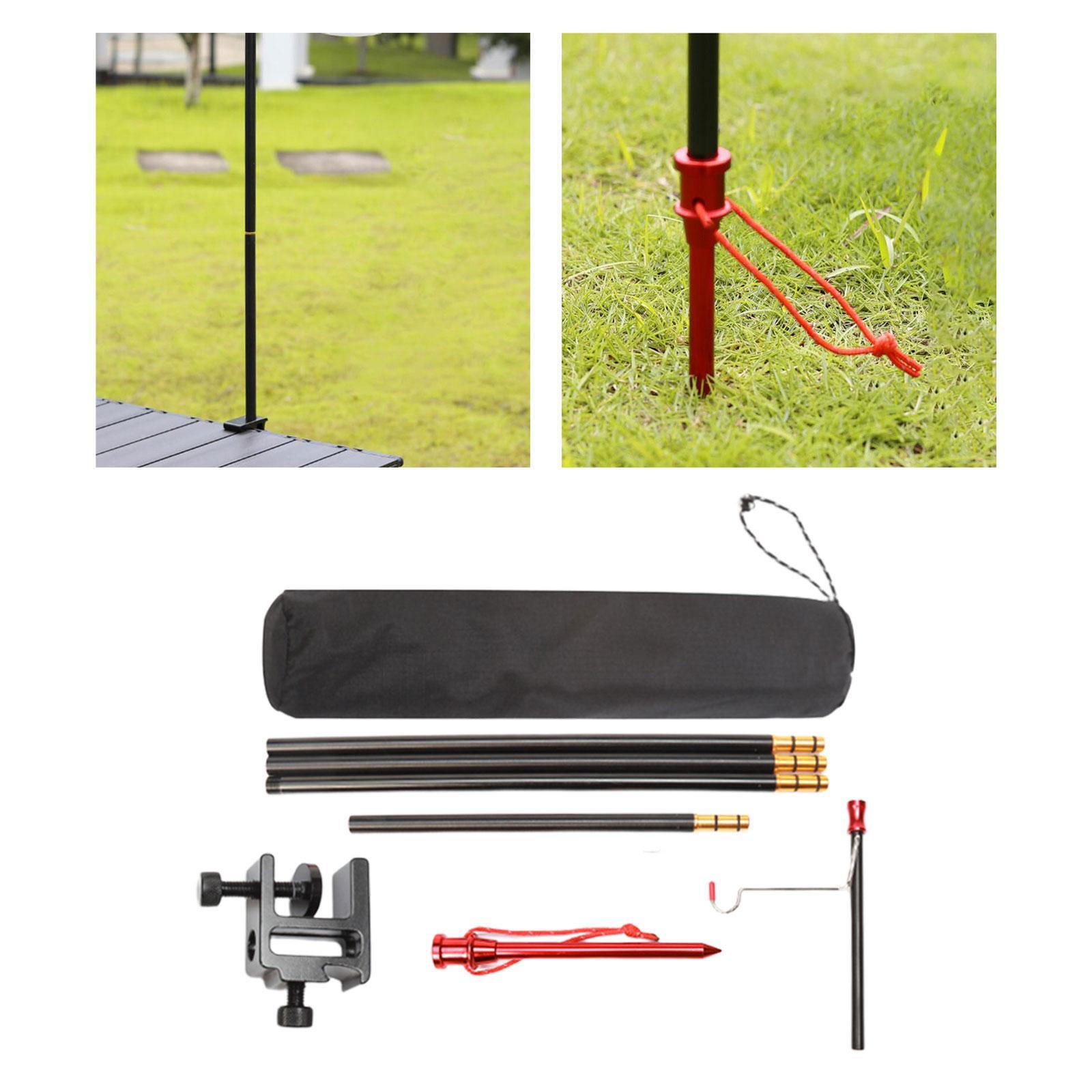 Camping Lantern Stand Aluminum Alloy Hanging Tent Light Holder Collapsible Bracket Outdoor Lamp Pole Post for Traveling Fishing Picnic BBQ