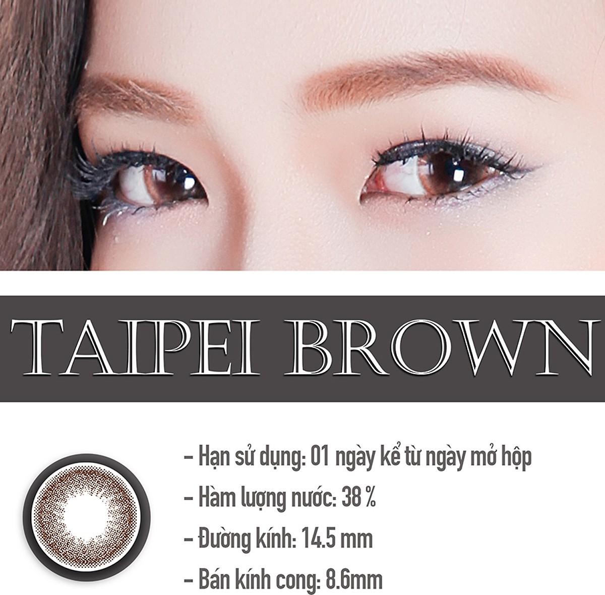 [Một cặp] Kính Áp Tròng Dùng 1 Ngày Eye Secret KM1N - Taipei Brown (1 Độ)