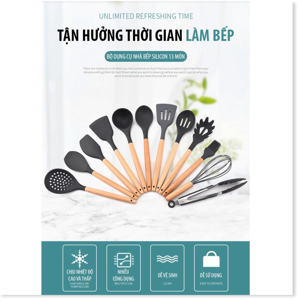 Bộ 13 Món Dụng Cụ Nấu Ăn Nhà Bếp Chất Liệu Silicon